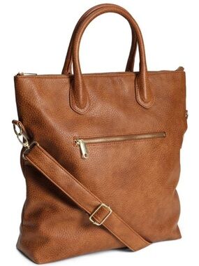NWOT H&M Brown Zippered Top Purse with Adjustable Crossbody Strap